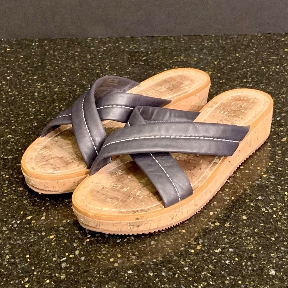 Bernardo Icons Cork Platform Criss Strap Sandals